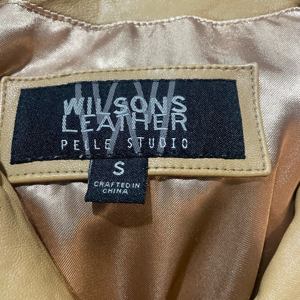 Distressed camel-colored Wilsons Leather, Jacket,coat,trench coat,jacket,small - Picture 7 of 9